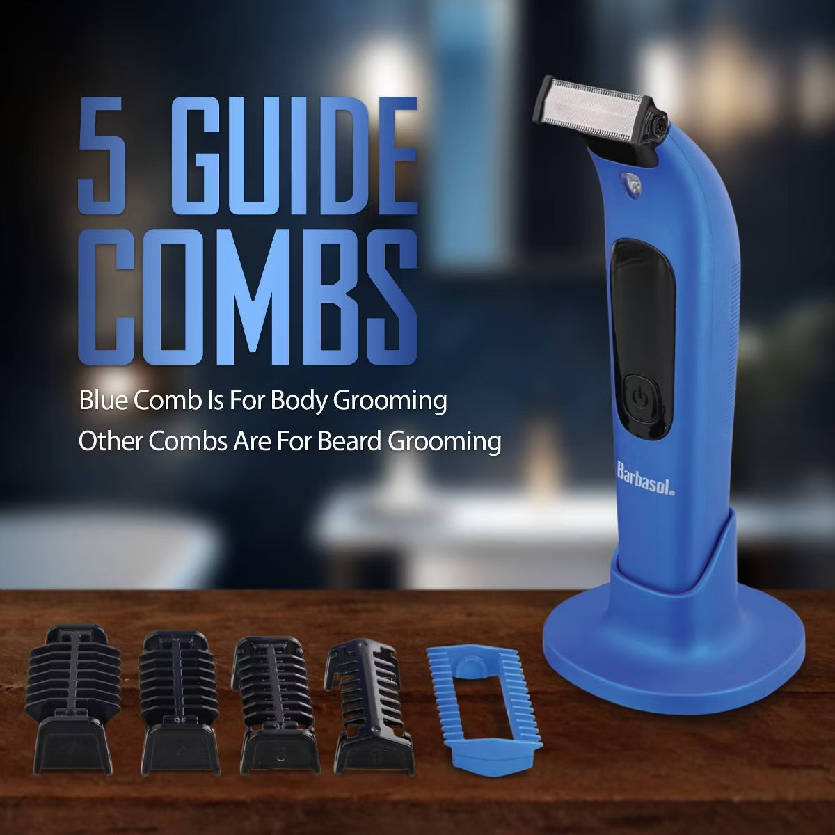 Barbasol LCD Display Rechargeable Face and Body Single Blade with Built-In Light Trimmer