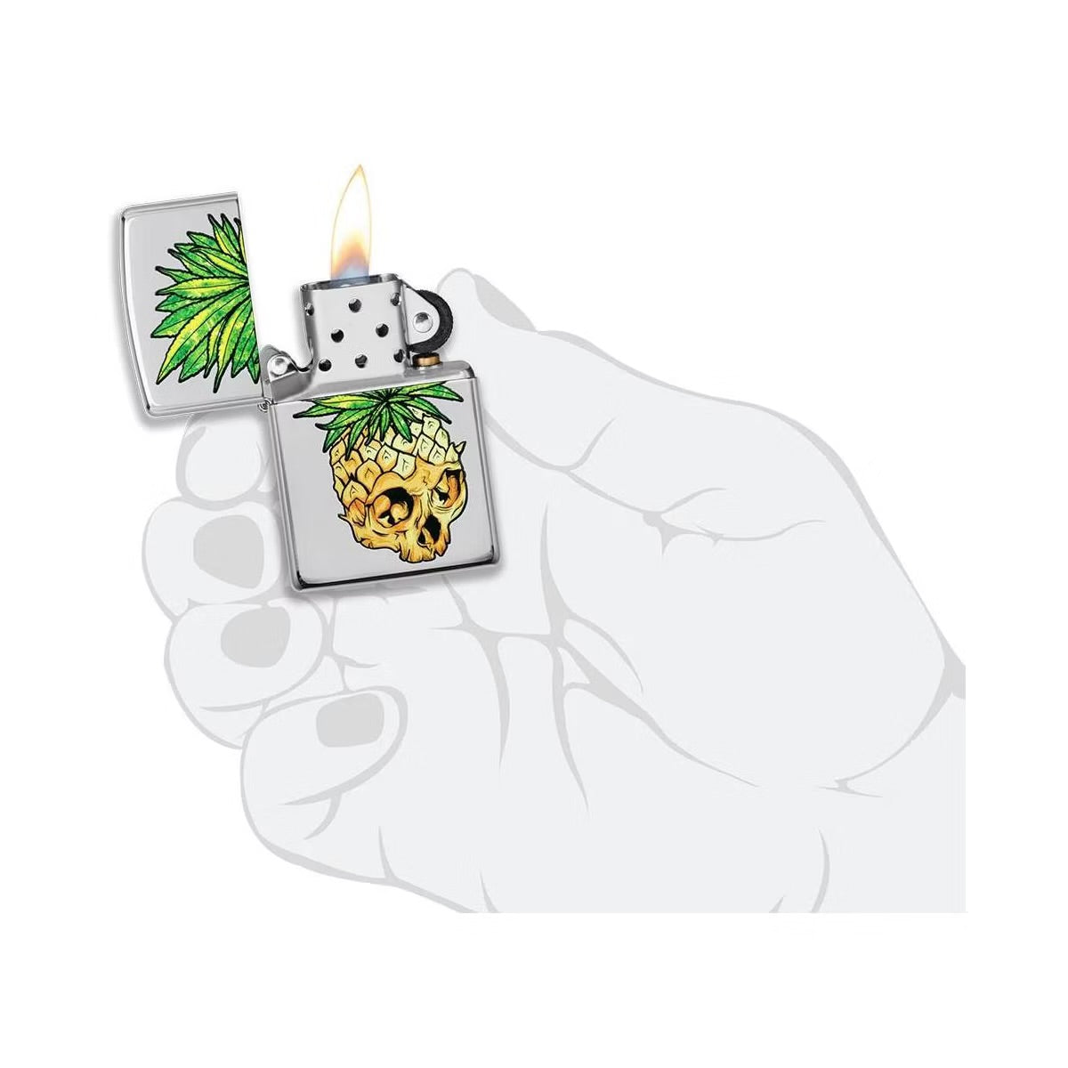 Zippo Leaf Skull Pineapple Design Windproof Lighter