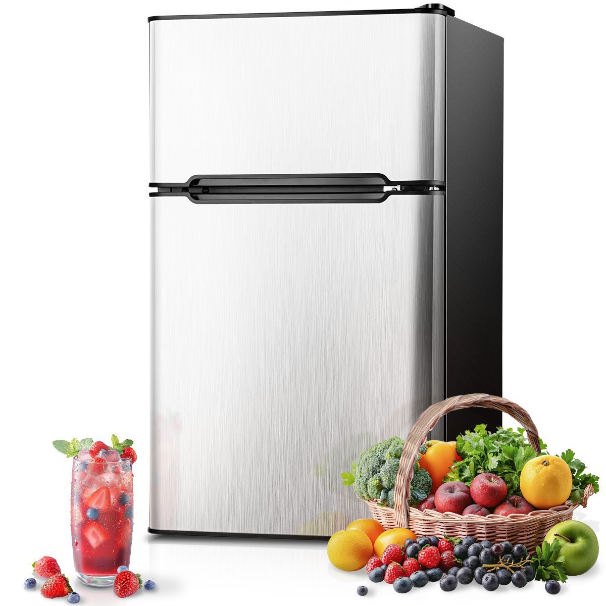 Simzlife 3.2 Cu.Ft. Mini Fridge,Single Door Compact Refrigerator
