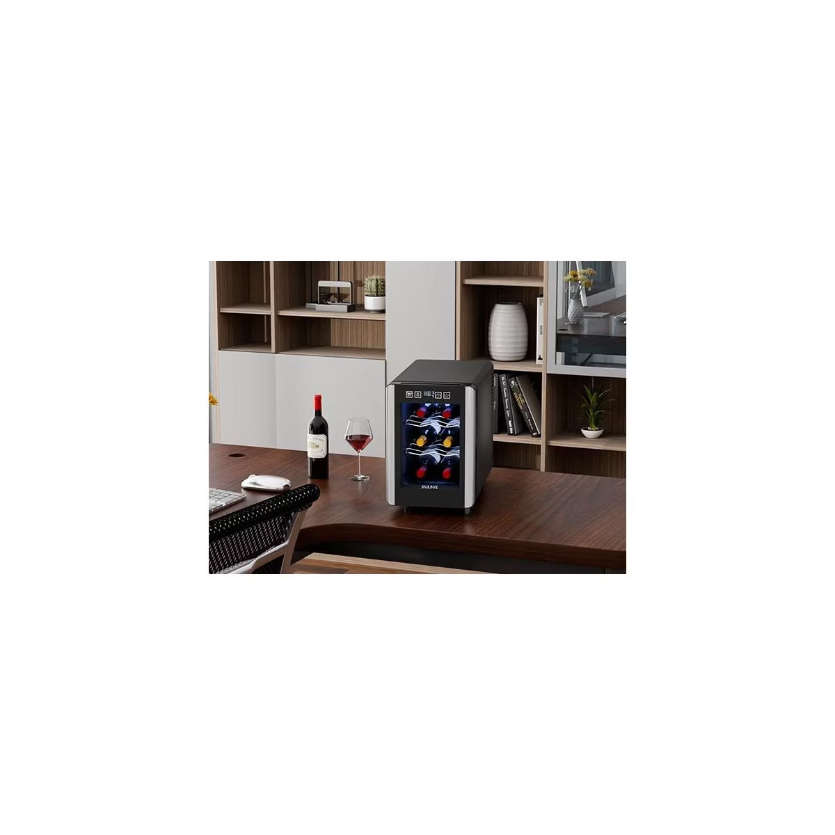 Famapy 6 - Bottle Wine Cooler Refrigerator,Mini Freestanding Wine Cellars for Summer,Countertop Wine Cooler with Digital Temperature Control