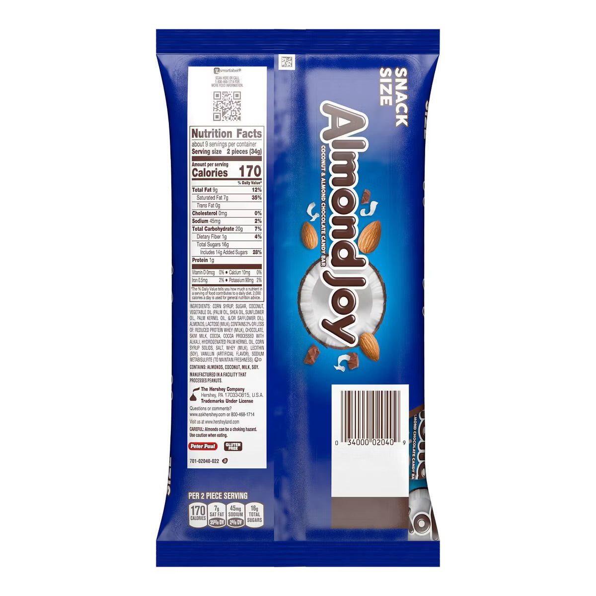 Almond Joy Coconut and Almond Chocolate Snack Size Candy Bars - 11.3oz
