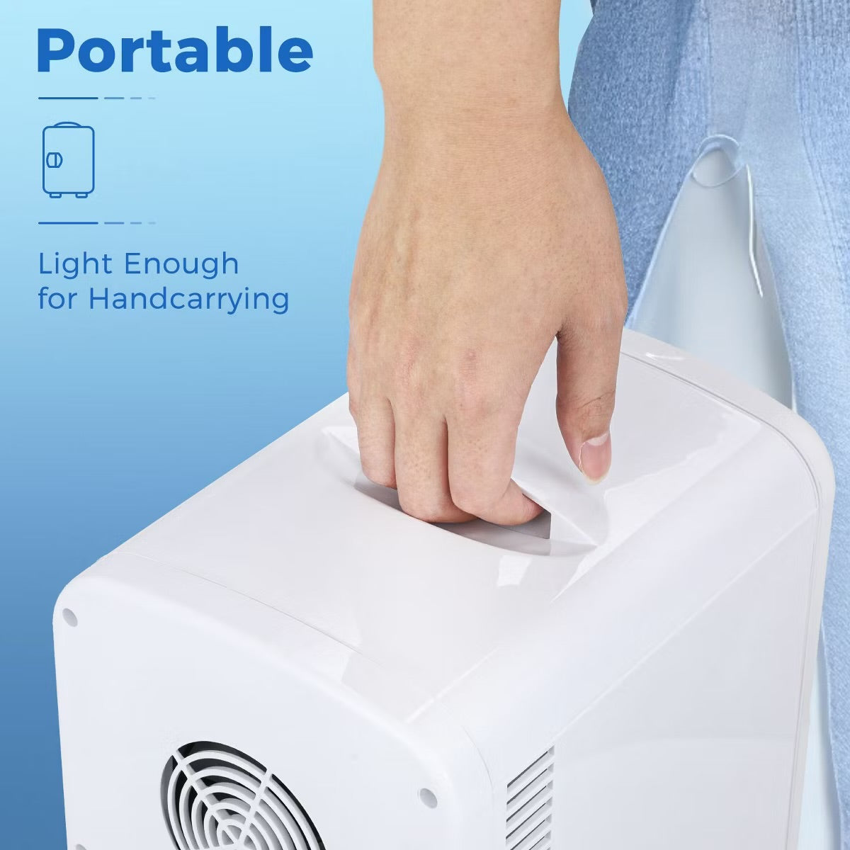 R.W.FLAME Makeup Compact Refrigerator with Mirror, Skin Care, for Bedroom, Car, Office & Dorm, Portable Small Cooler for Cosmetics, White