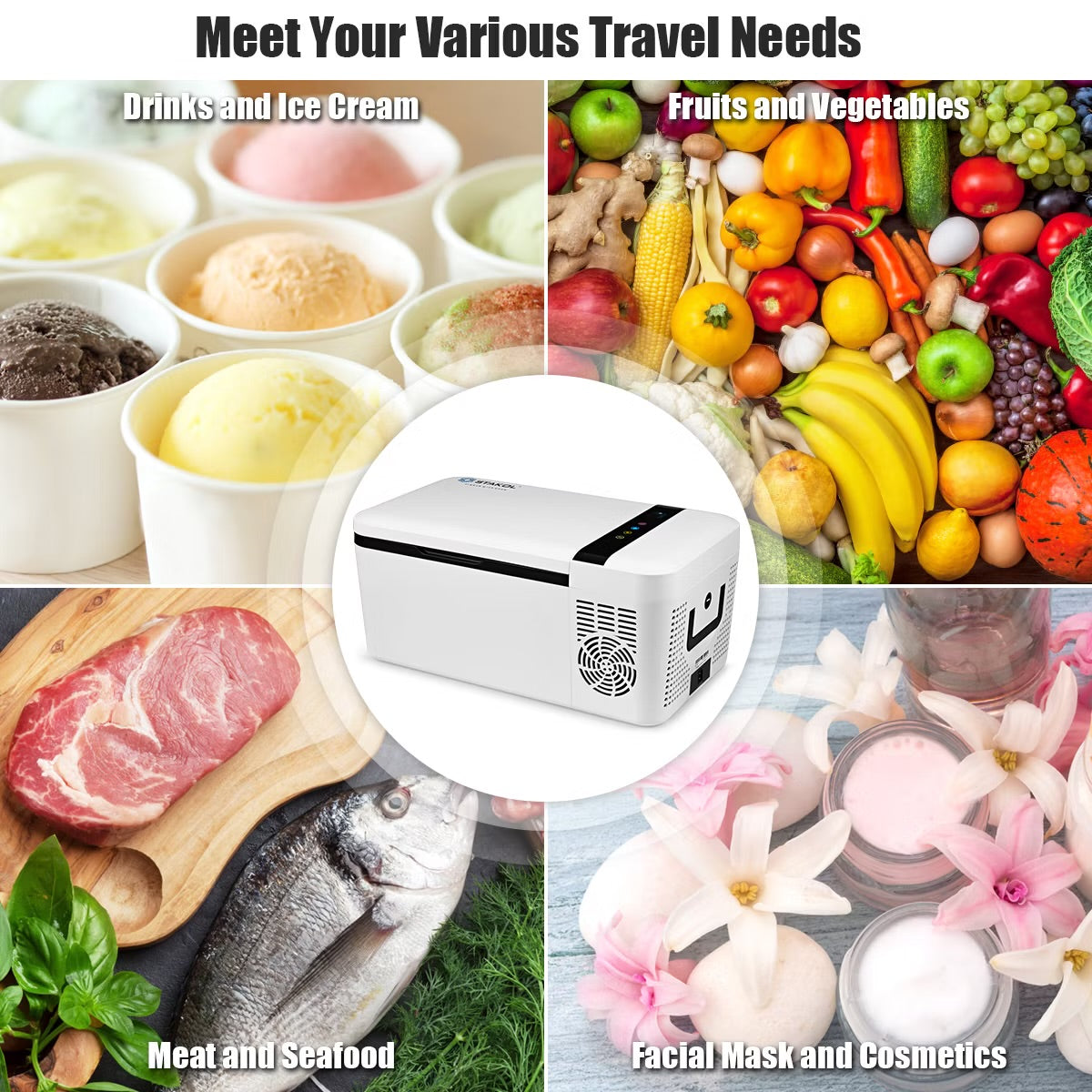 16 Quart Portable Car Refrigerator Mini Cooler/ Freezer Compressor Camping