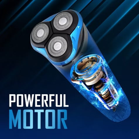 Barbasol LCD Display Wet and Dry 3 Head Rechargeable Rotary Shaver with Pop Up Trimmer - 2ct