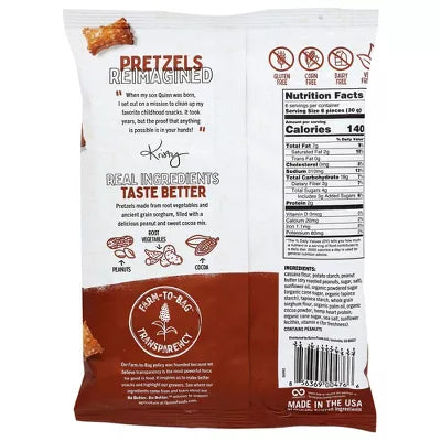 Quinn Chocolate Peanut Butter Filled Pretzel Nuggets - Case of 8/6.5 oz