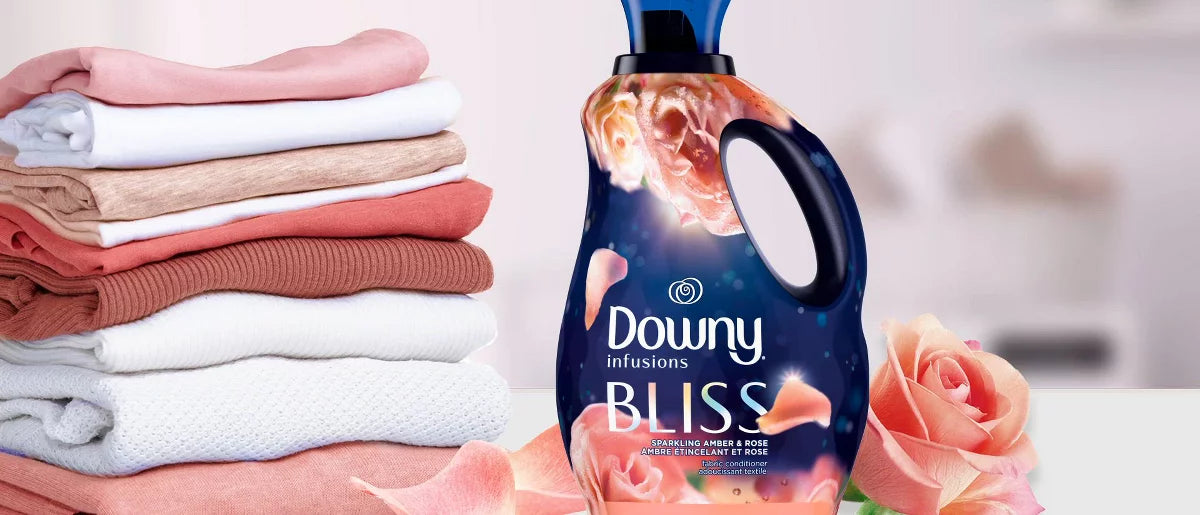 Downy Infusions Sparkling Amber & Rose Scent HE Compatible Bliss Liquid Fabric Softener