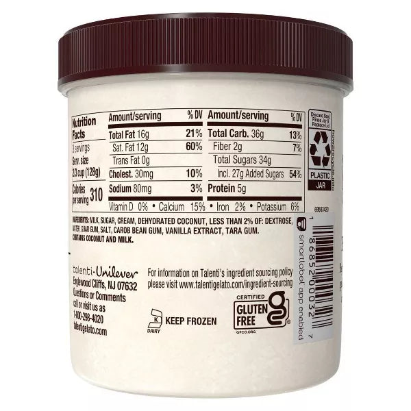 Talenti Caribbean Coconut Gelato - 16oz