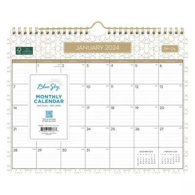 Blue Sky 2024 Wall Calendar 11"x8.75" North