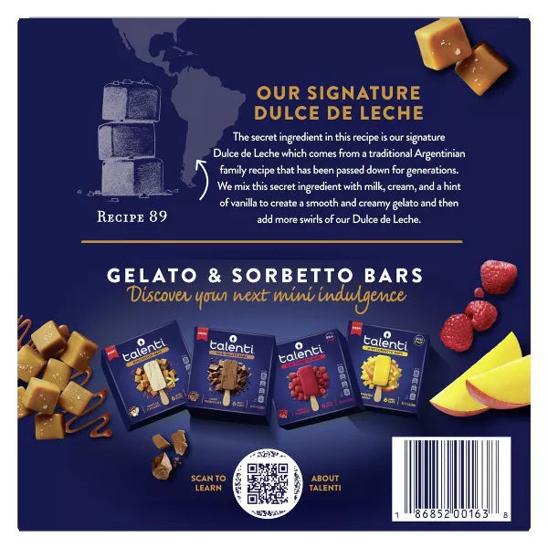 Talenti Vanilla Caramel Frozen Mini Gelato Bars - 6pk/11.1 fl oz