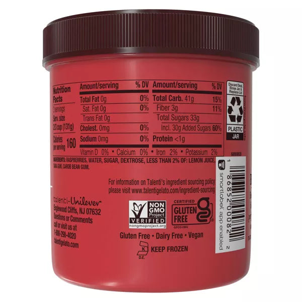Talenti Dairy-Free Frozen Roman Raspberry Sorbetto - 16oz