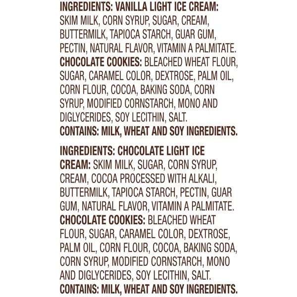Skinny Cow Vanilla Chocolate Ice Cream Sandwich - 6pk