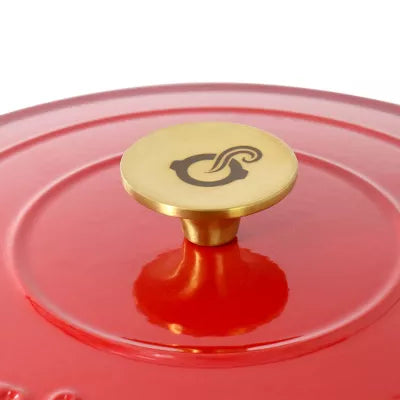 Crockpot Artisan 6 Quart Enameled Cast Iron Dutch Oven with Gold Handle