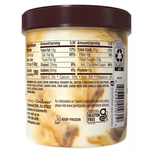 Talenti Vanilla Caramel Swirl Gelato Ice Cream - 16oz