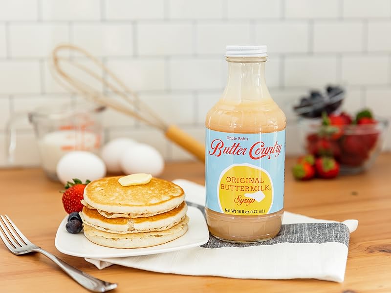 BUTTER COUNTRY Rich & Creamy Buttermilk Syrup | Original Buttermilk Flavor | No Artificial Flavors, No Corn Syrup, Gluten-Free, rBST-Free Dairy | Syrup for Pancakes and More | 16 fl oz / 2 Pack