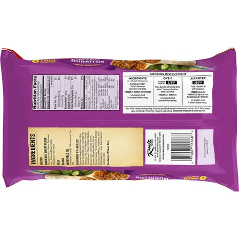 El Monterey Burritos, Beef & Bean, Family Size, 8 Pack