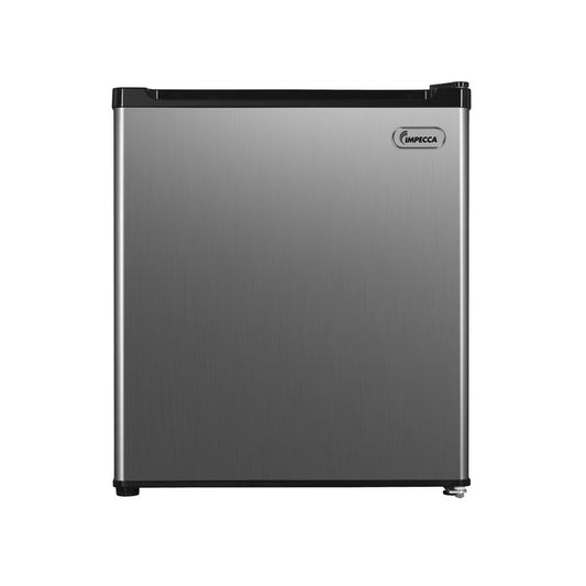 Impecca 1.7 Cu. Ft. Single Door Mini Refrigerator with Reversible Door, Stainless Steel