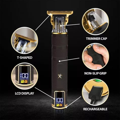 The Cutting Edge LCD Display Rechargeable Zero Gap T-Blade Trimmer - Trial Size - 5ct