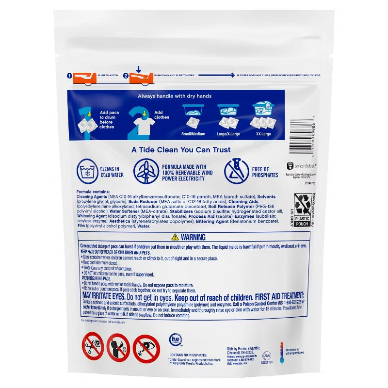 Tide Pods HE Compatible Laundry Detergent Pacs - Free & Gentle