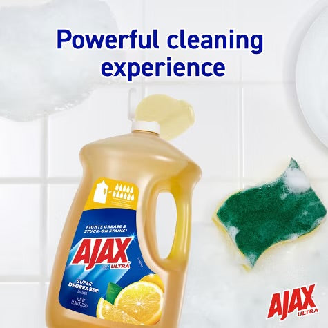 Ajax Lemon Ultra Super Degreaser Dishwashing Liquid Dish Soap