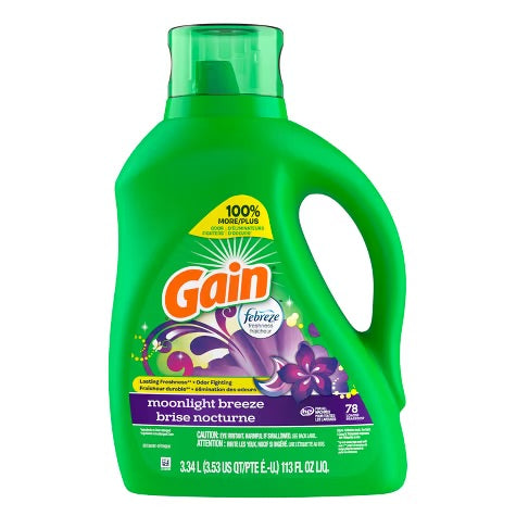 Gain + Aroma Boost Moonlight Breeze Scent HE Compatible Liquid Laundry Detergent Soap