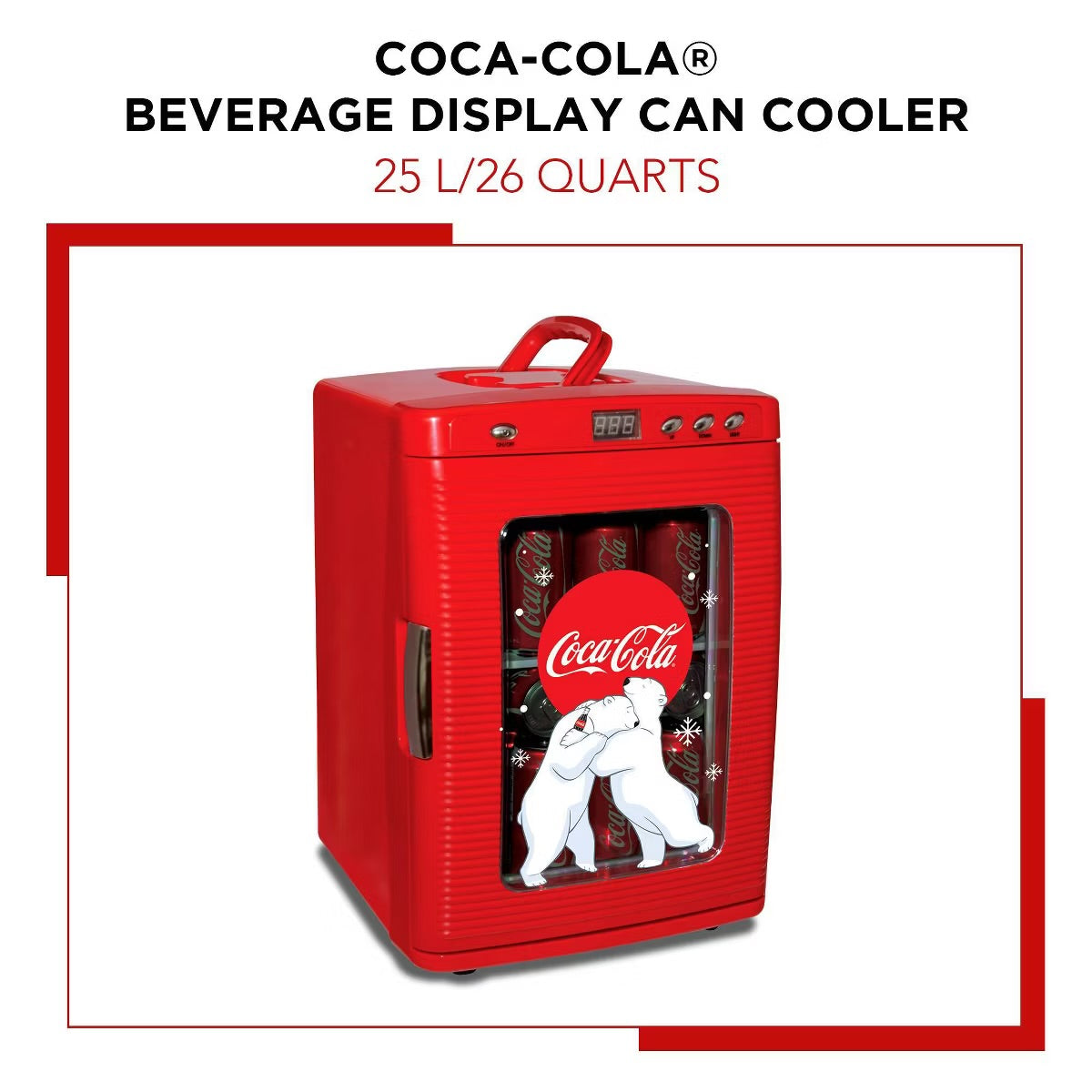 Coca-Cola Polar Bear 28 Can Cooler/Warmer 12V DC 110V AC Mini Fridge - Red: Countertop Beverage Refrigerator, Thermoelectric