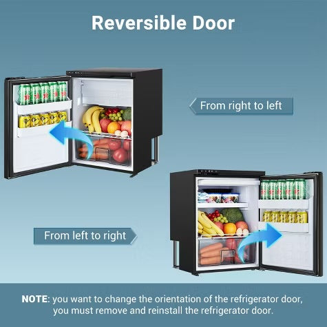65L RV Refrigerator, 12 Volt Dual Zone Fridge and Freezer, WIFI APP Control Portable Fridge with Door Lock,3 levels (H/M/L) of battery protection