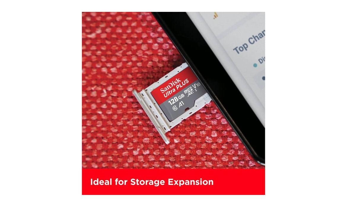 Sandisk -Ultra Plus 128GB microSDXC UHS -I Memory Card