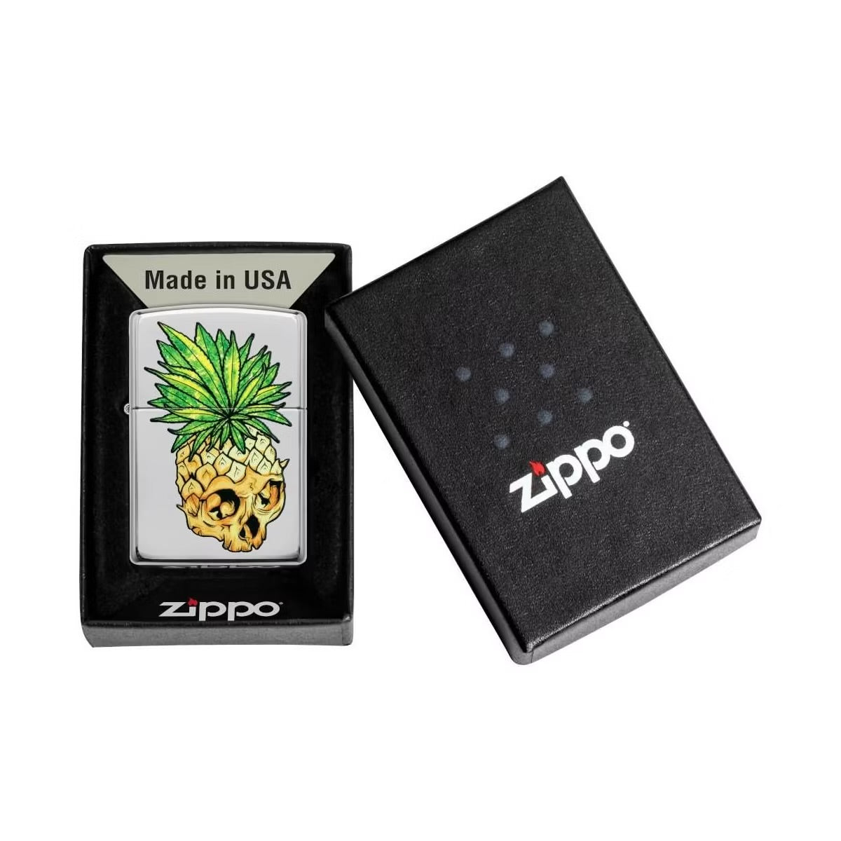 Zippo Leaf Skull Pineapple Design Windproof Lighter