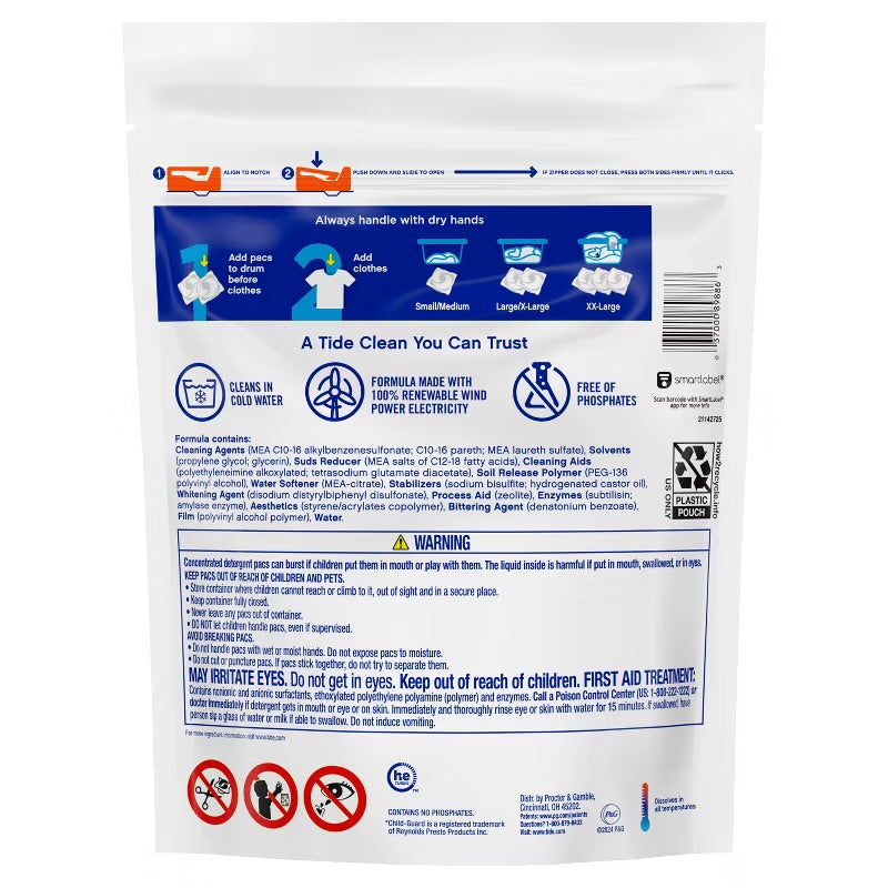 Tide Pods HE Compatible Laundry Detergent Pacs - Free & Gentle