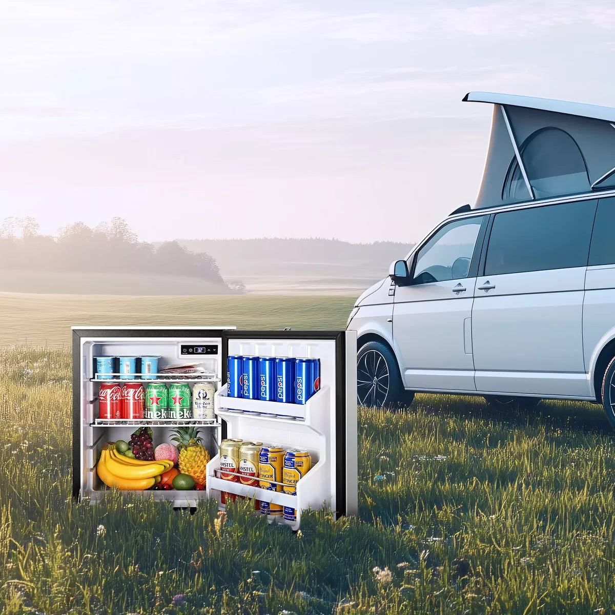 110L RV Portable Refrigerator and Freezer,Dual Modes Fast Cooling Compressor Fridge with Anti-Shock & Shake,Mini Car Fridge for Camping,Trips,Travel