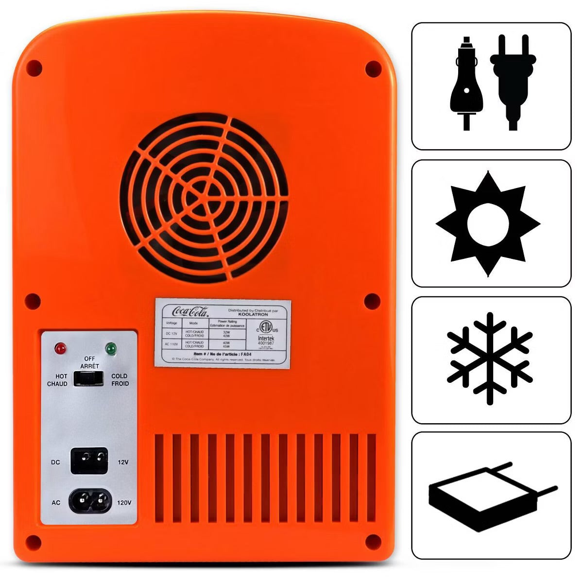 Coca-Cola Fanta 4L Cooler/Warmer 12V DC 110V AC Mini Fridge - Orange