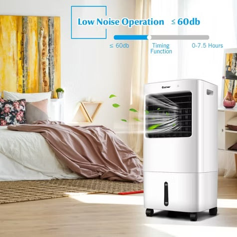 Costway Evaporative Portable Air Cooler Fan & Humidifier with Remote Control 7.5 Timer