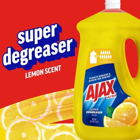 Ajax Lemon Ultra Super Degreaser Dishwashing Liquid Dish Soap