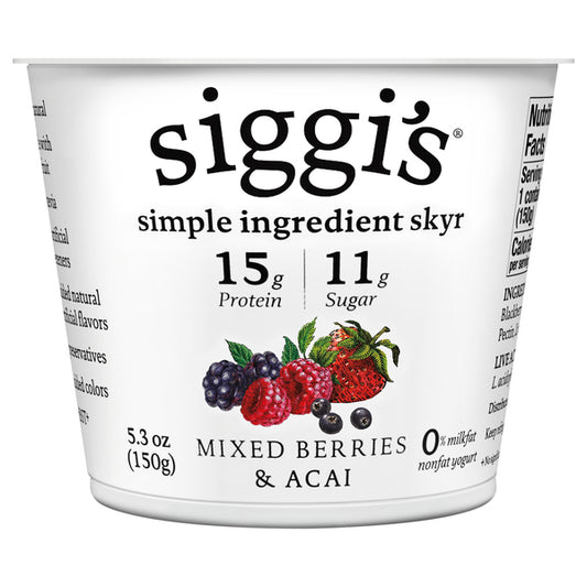 Siggi's Non Fat Mixed Berries & Acai Skyr Yogurt Cup