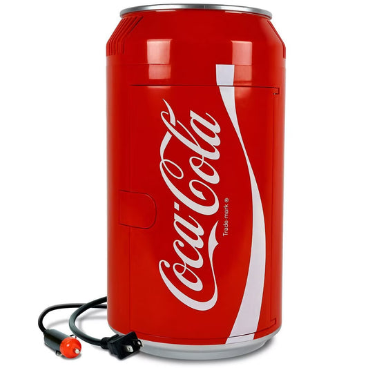 Coca-Cola 8 Can Portable Mini Fridge 12V DC 110V AC 5.4L Cooler - Red: Skincare & Beverage Thermoelectric Refrigerator