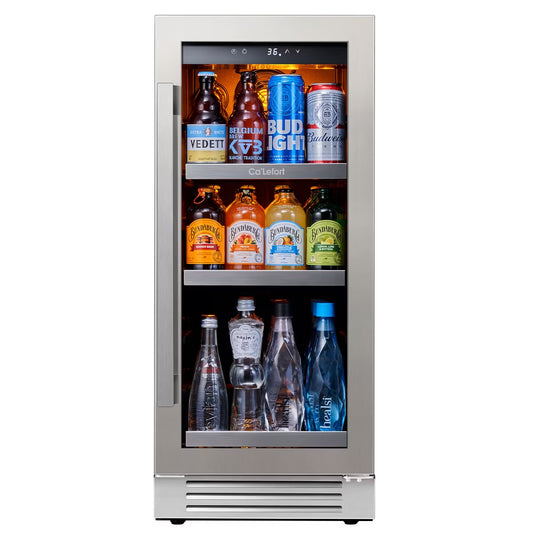 Ca'Lefort Beverage Cooler Refrigerator Soda Drink Mini Fridge 15 in. 100 Cans (12 oz.), Built-in or Freestanding Frost-Free