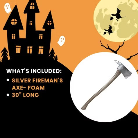 Underwraps Costumes Silver Fireman's Axe 30 Inch Foam Adult Costume Accessory