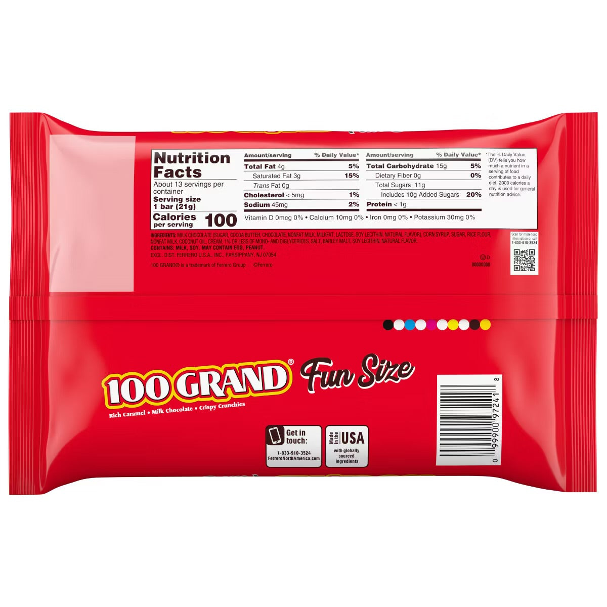 100 Grand Fun Size Chocolate Candy - 10oz