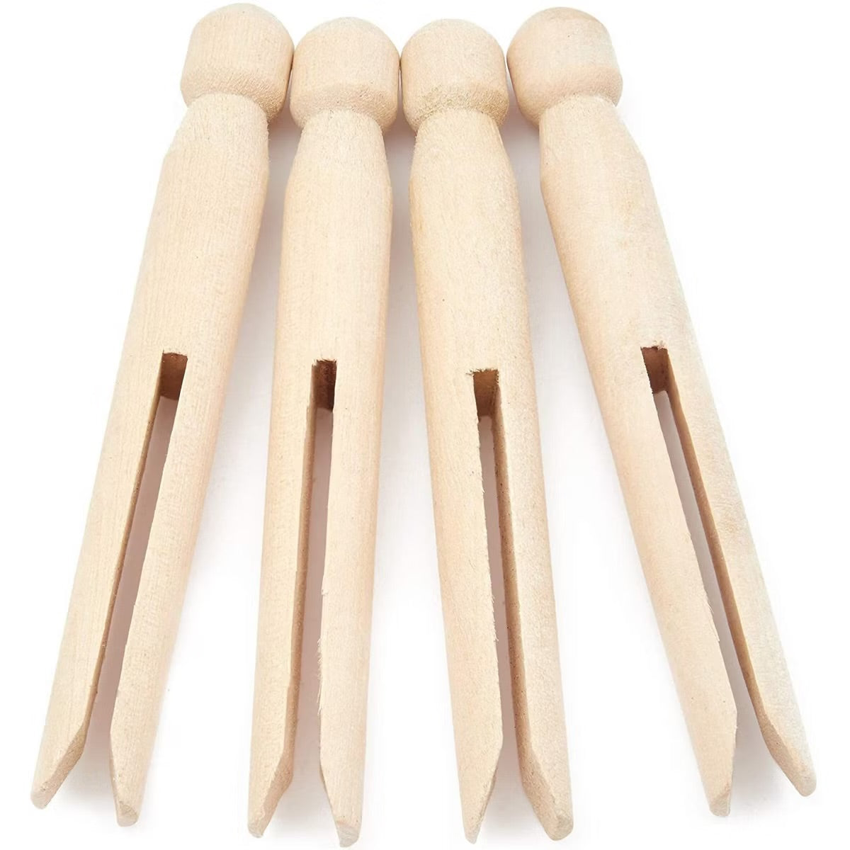50 Count Traditional Round Clothespins 4.3" Laundry Supplies Clothes Line Wood Clothes Pins