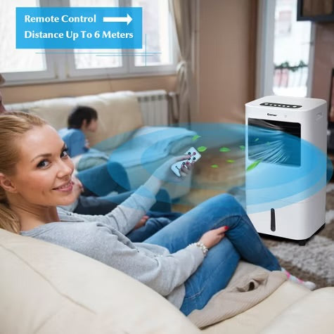 Costway Evaporative Portable Air Cooler Fan & Humidifier with Remote Control 7.5 Timer