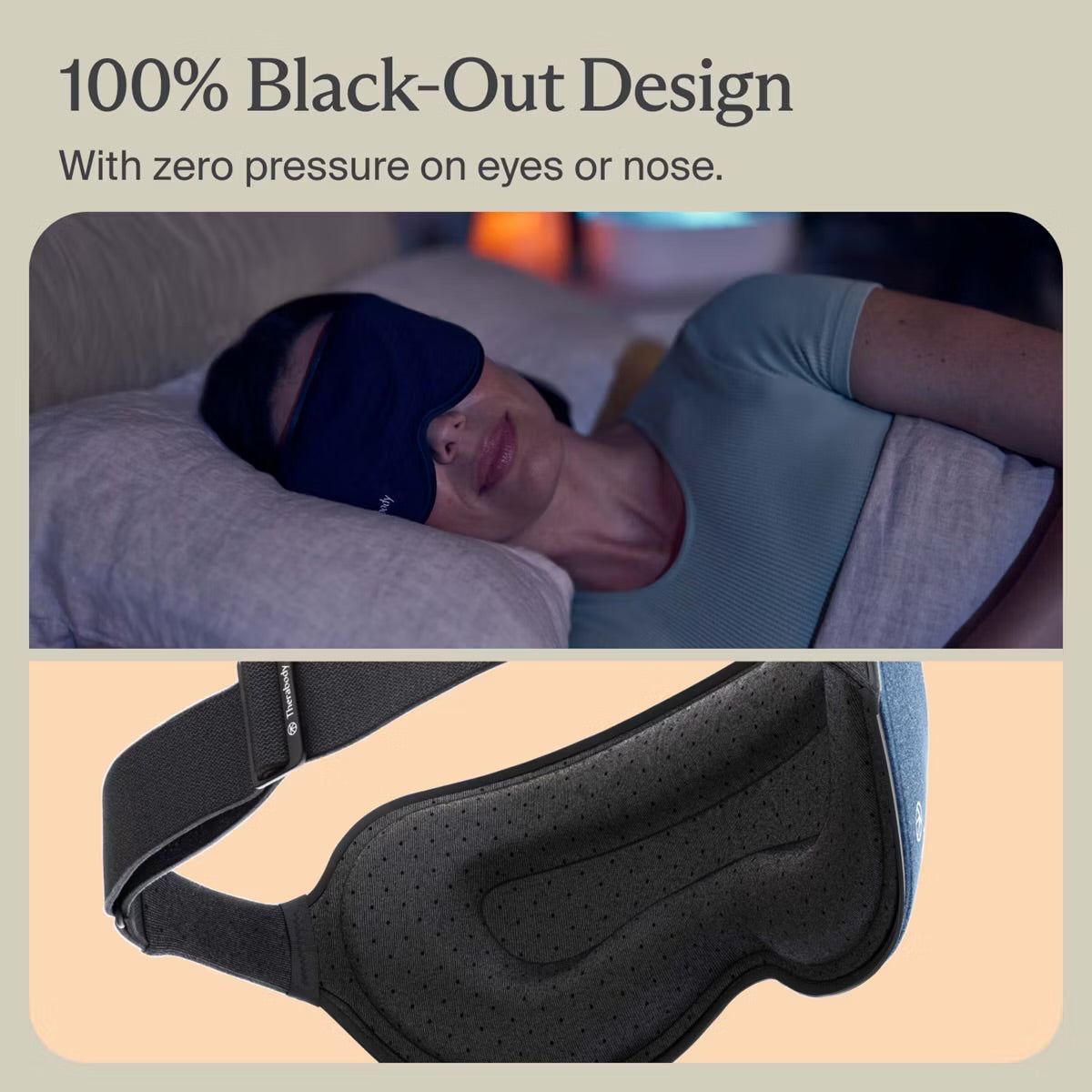 Therabody SleepMask Blackout Eye Mask with Vibration Therapy