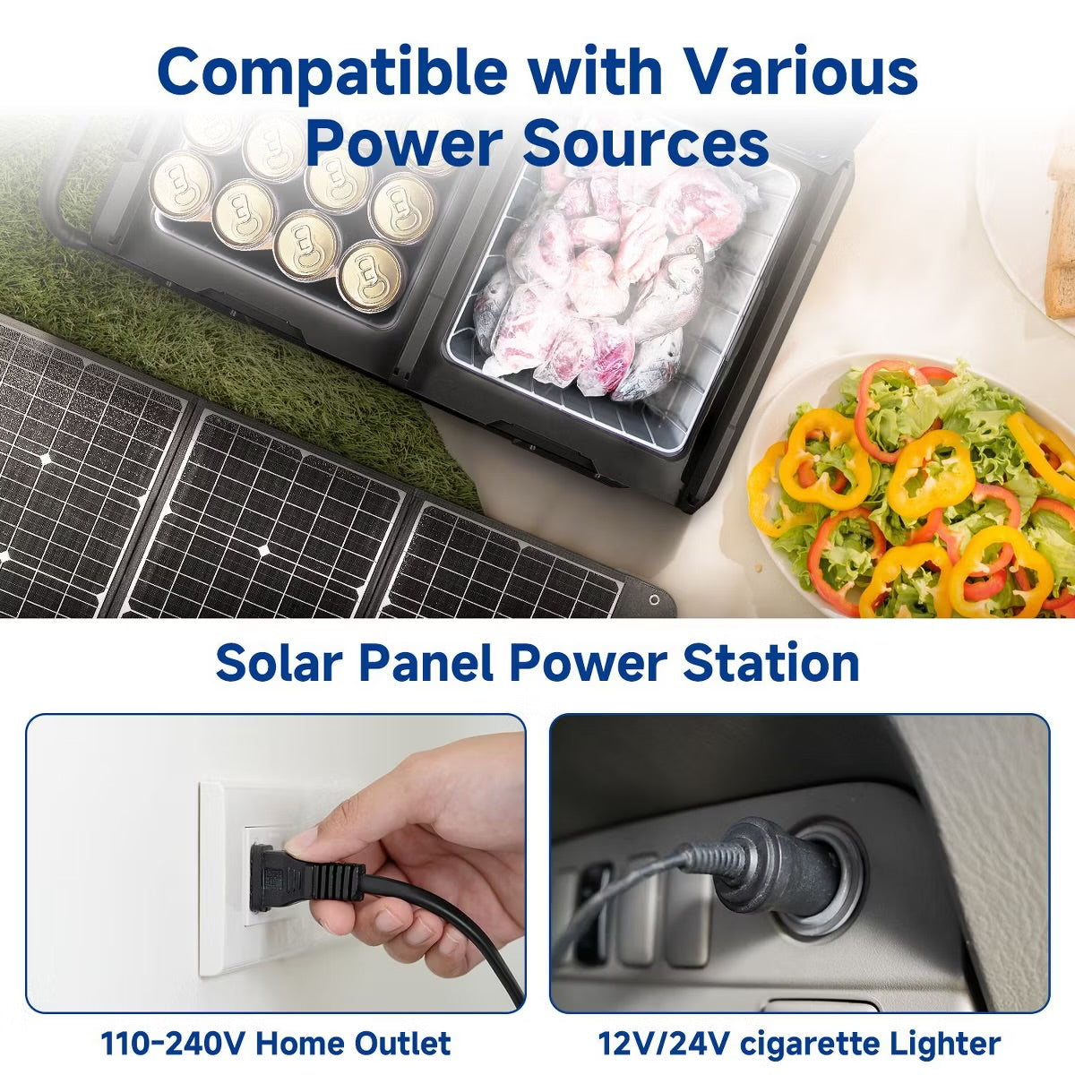 12 Volt Car Refrigerator, Portable Freezer Dual Zone APP Control, 52 Cans Fridge 12/24V DC and 100-240V AC