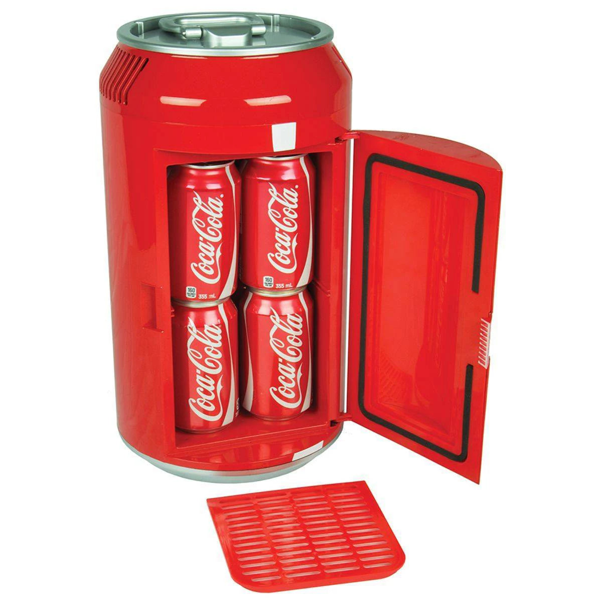 Coca-Cola 8 Can Portable Mini Fridge 12V DC 110V AC 5.4L Cooler - Red: Skincare & Beverage Thermoelectric Refrigerator