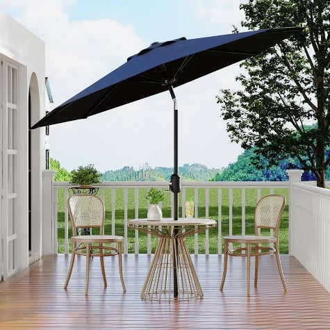 9' Outdoor Patio Umbrella, Outdoor Table Umbrella, Yard Umbrella, Market Umbrella with 8 Sturdy Ribs, Push Button Tilt and Crank