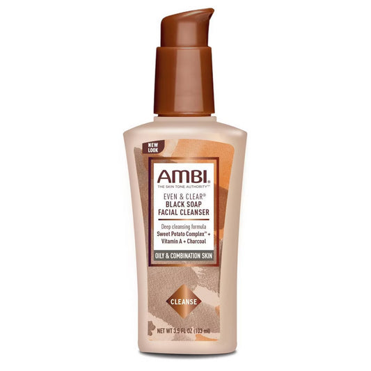 AMBI Even & Clear Purifying Charcoal Black Soap Facial Cleanser - 3.5 fl oz