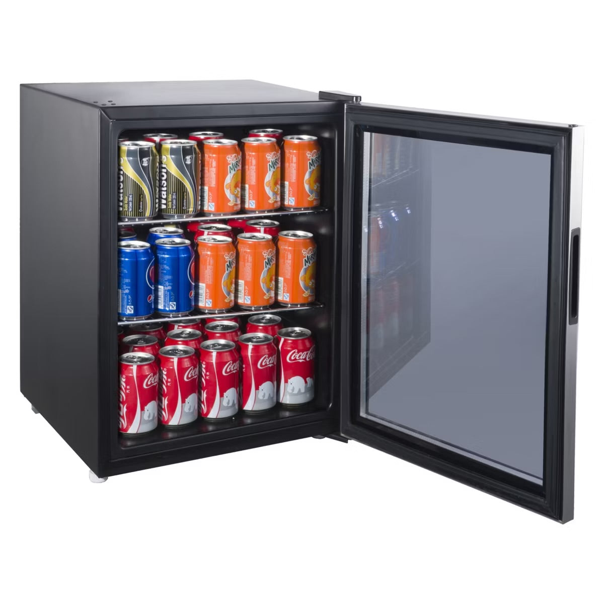 Whirlpool 2.7 cu ft Mini Refrigerator Beverage Center - Stainless Steel - WHB27S: Drink Fridge, 81 Cans, Glass Door