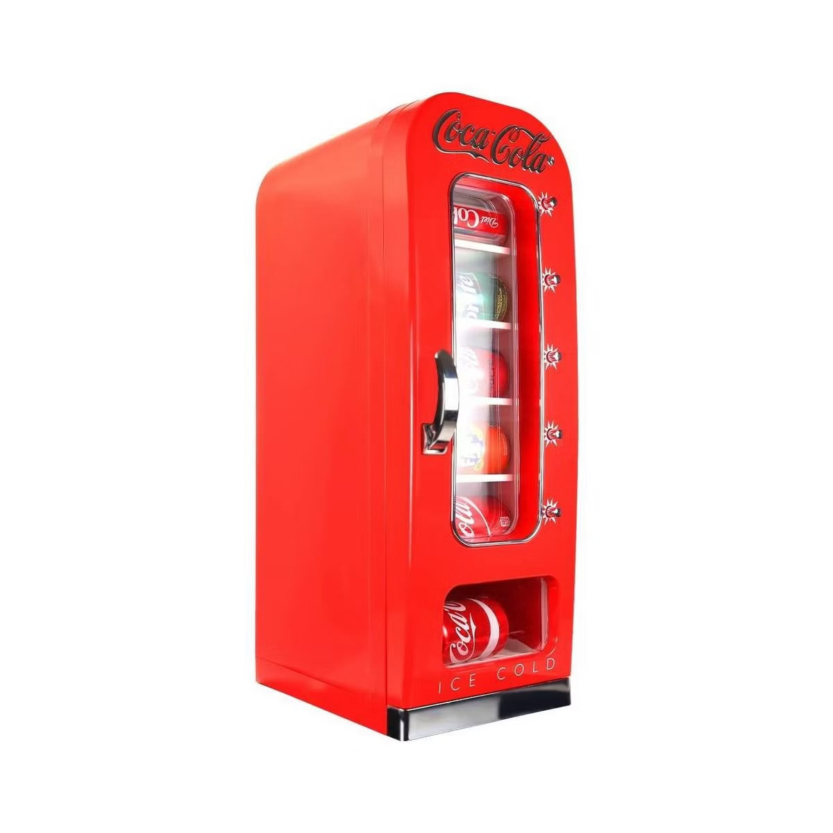 Coca-Cola Vending Machine Mini Fridge 12V DC 110V AC 10 Can Cooler - Red: Countertop Beverage Refrigerator, Thermoelectric