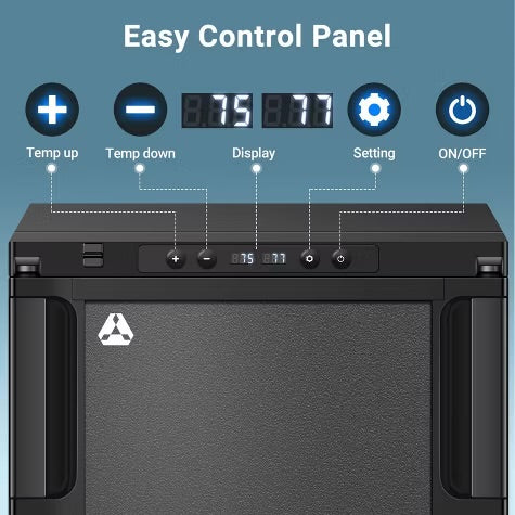 45L RV Refrigerator,APP Control,Refrigeration range (-4℉-46℉),3 levels((H/M/L)) of battery protection, mini fridge for camping, picnics, road trips