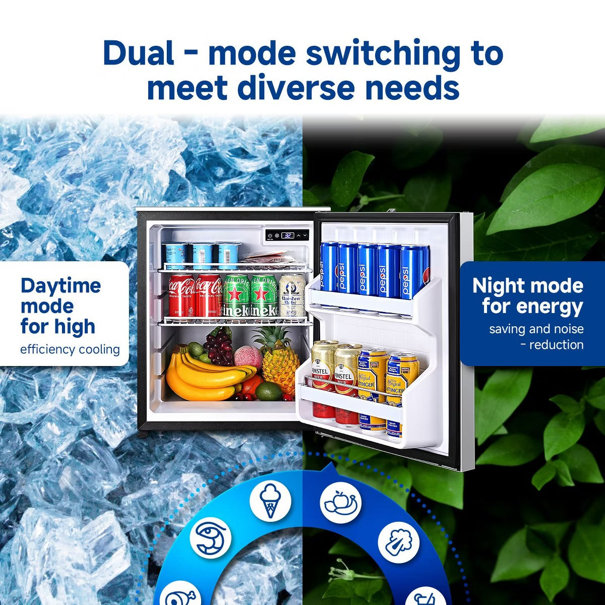 110L RV Portable Refrigerator and Freezer,Dual Modes Fast Cooling Compressor Fridge with Anti-Shock & Shake,Mini Car Fridge for Camping,Trips,Travel
