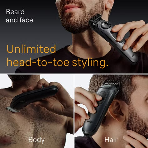 BRAUN ALL-IN-ONE STYLE KIT SERIES 5 AIO5490 RECHARGEABLE 9-IN-1 BODY, BEARD & HAIR TRIMMER